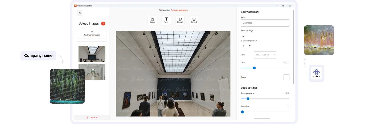 Create or edit your watermark