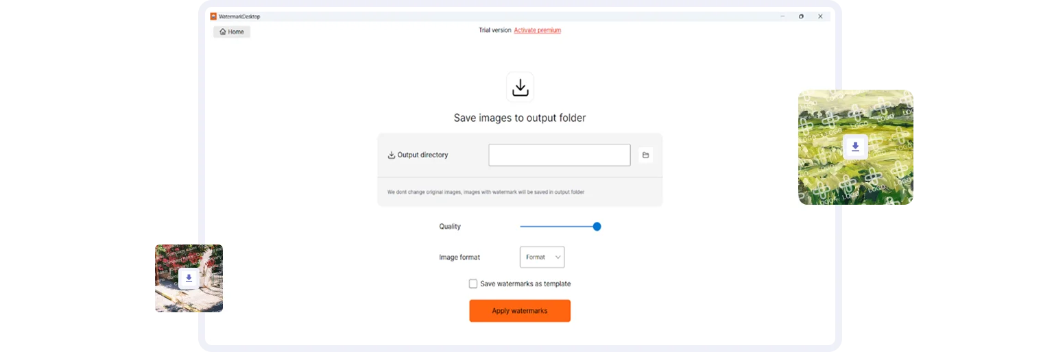 Export high-quality files with watermark