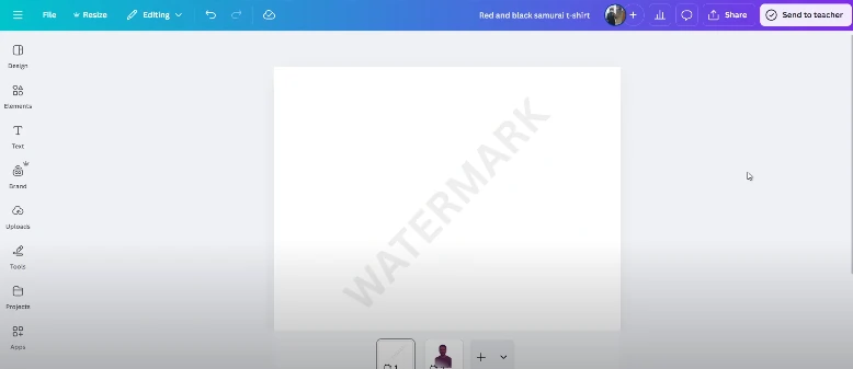 Example of Canva interface with highlighted semi-transparent text layer